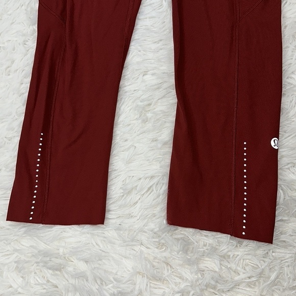 Lululemon Fast & Free Crop II *Nulux 19" Dark Sport Red - Picture 2 of 6